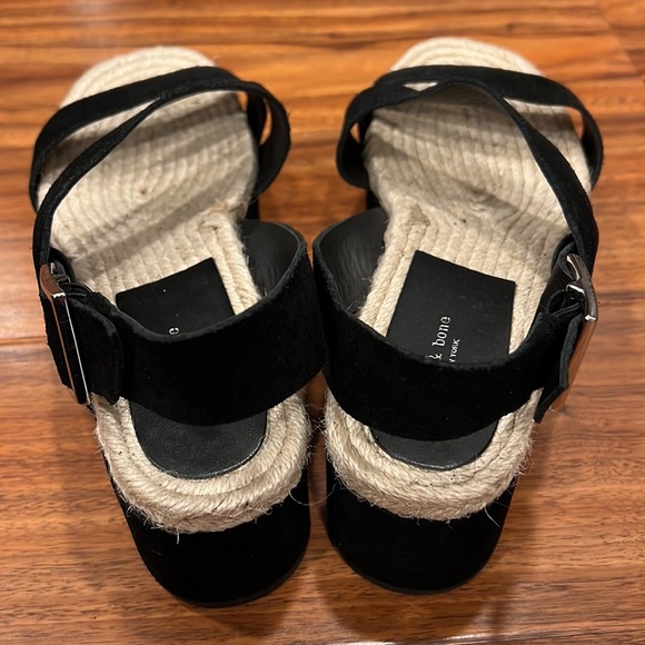 Rag & Bone - NWOT Beautiful Tall Black Leather Espadrilles - Picture 2 of 5